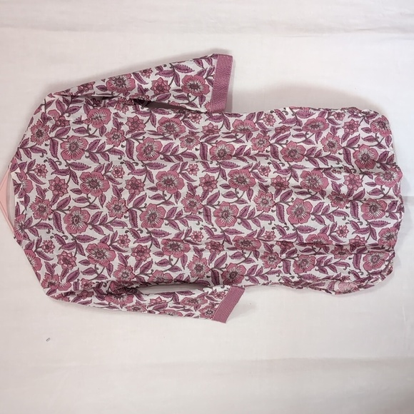 SRISHTI Pink Mauve Floral Kurta Cotton Faux Button Front Size Medium - Picture 6 of 6